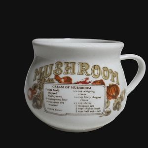 Vintage Mushroom soup recipe bowl/ mug
